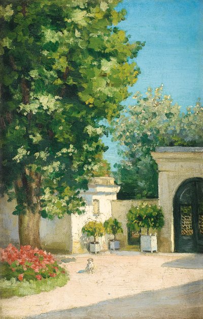 Yerres. From the Exedra, the Porch of the Family Home by Gustave Caillebotte